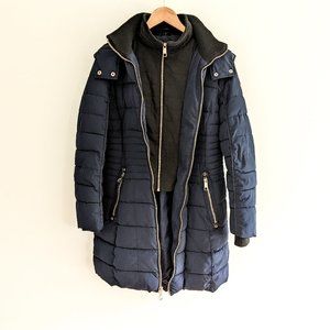 Guess Navy Blue Winter Puffer Jacket, Size M